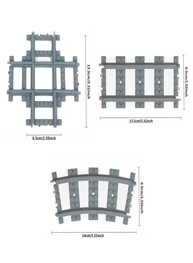 MOCBROPCS 103pcs-City Train Tracks Extension Accessory Set, Compatible with Major City Train Sets 60205 60238, Railroad Building Toy for Kids, Gift for Train Enthusiasts-40 Curved 56 Straight 7 Crossing Rails - Image 4
